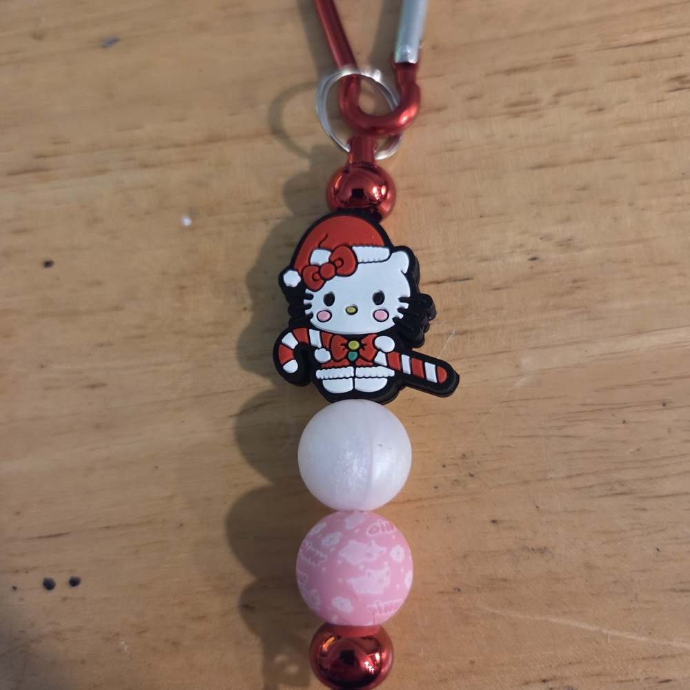 Hello Kitty Christmas Keychain Hand Made .